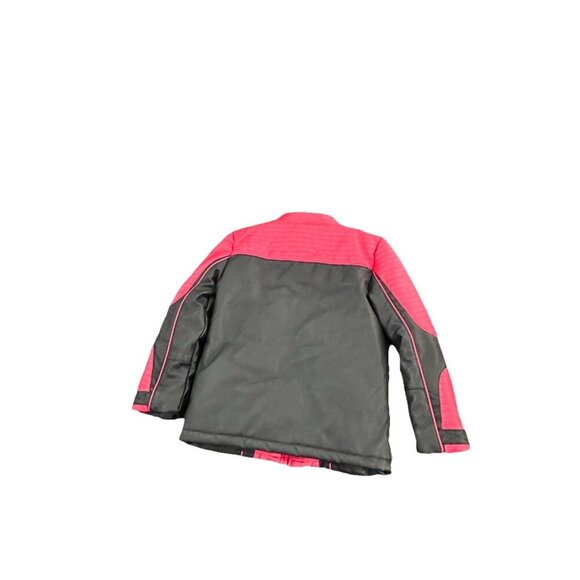 Disney x Marvel Spiderman Toddler Kids Size 7/8 Moto Jacket Red Black Full Zip - Picture 2 of 5